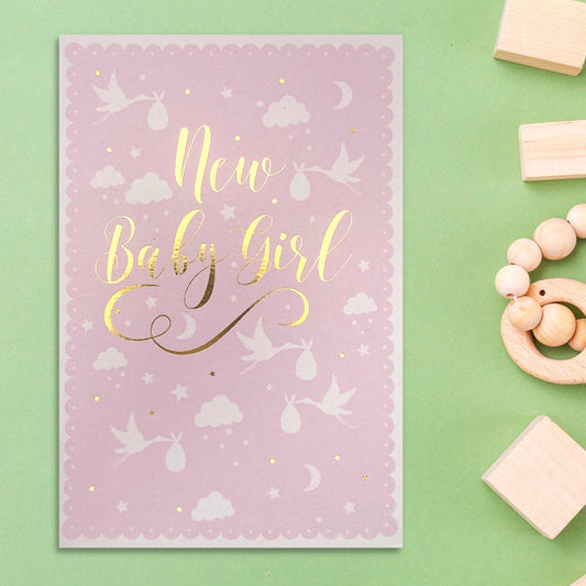 Baby Girl Card - Au Naturel Pink