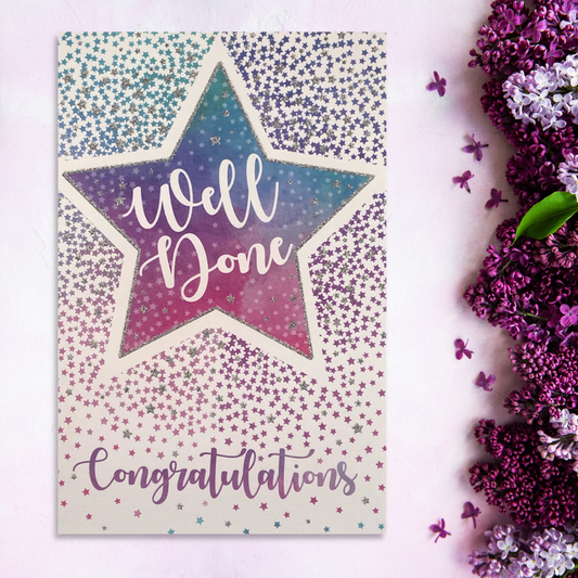 Congratulations - Well Done Shower Of Stars