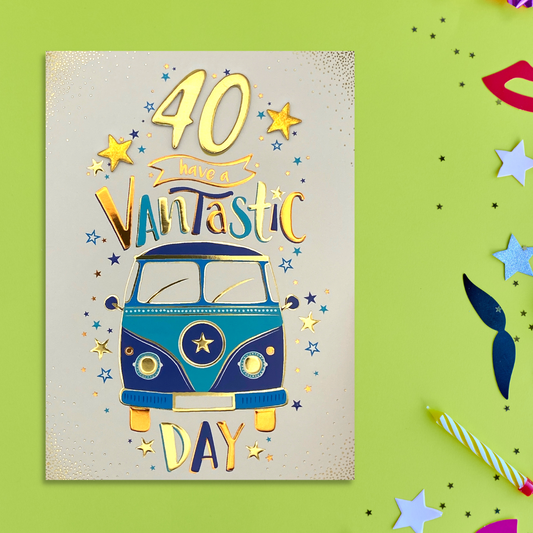 40th Birthday Card - Spritz Vantastic Day