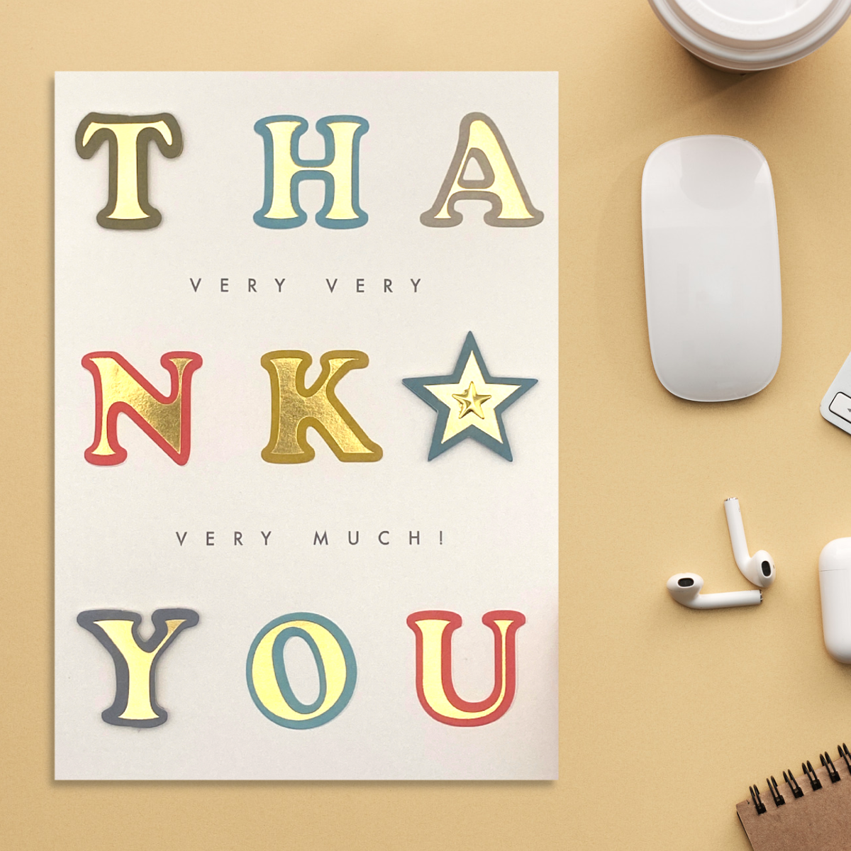 Thank You Card - Just To Say Decoupage Text