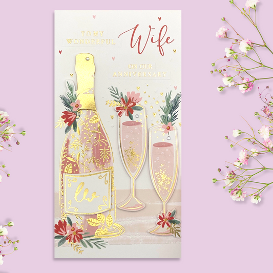 Wife Anniversary Card - Studio Collection Embellished