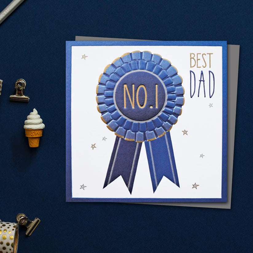 Father's Day Card Dad - No. 1 Rosette