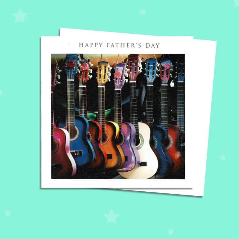 Open Father's Day Card - Happy Father's Day Guitars