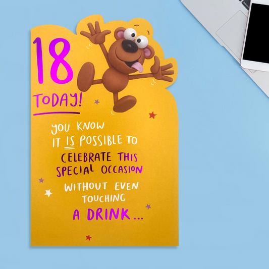 18th Birthday Card - Crackers Use A Straw