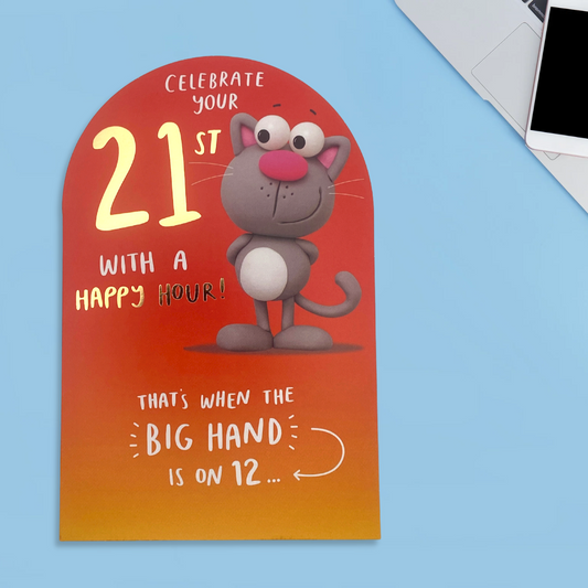 21st Birthday Card - Crackers Happy Hour