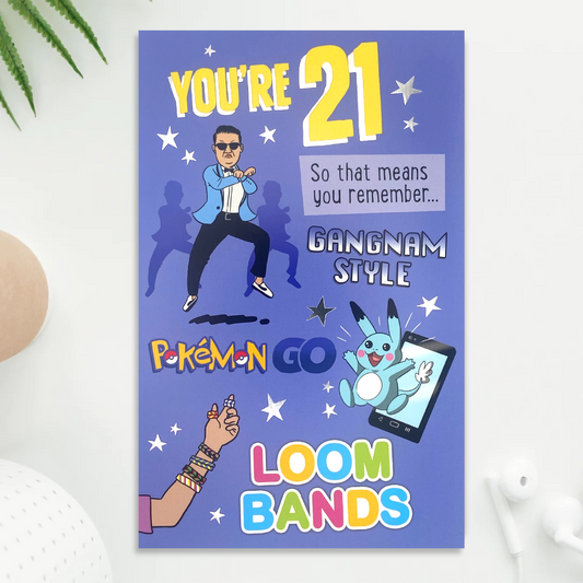 21st Birthday Card - Giggles Gangnam Style