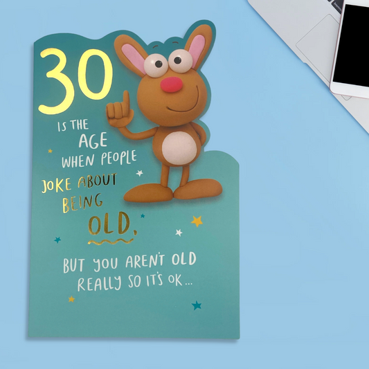 30th Birthday Card - Crackers Less Funny