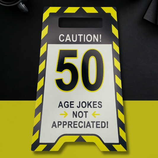 50th Birthday Card - Caution! Age Jokes Not Appreciated!