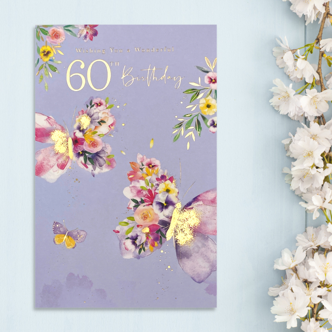 60th Birthday Card - Beautiful Butterflies – The Celebration Store