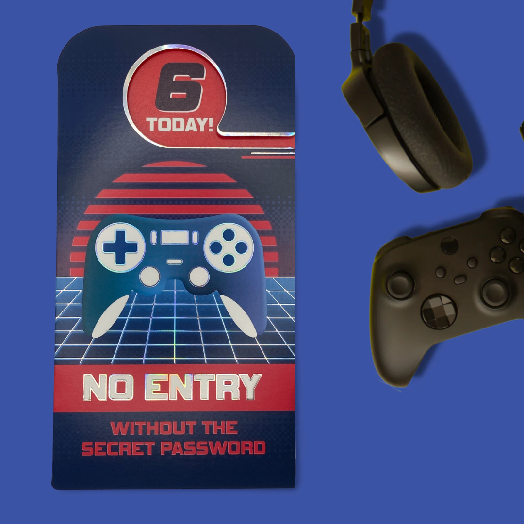 6th Birthday Card - Gamer Door Hanger