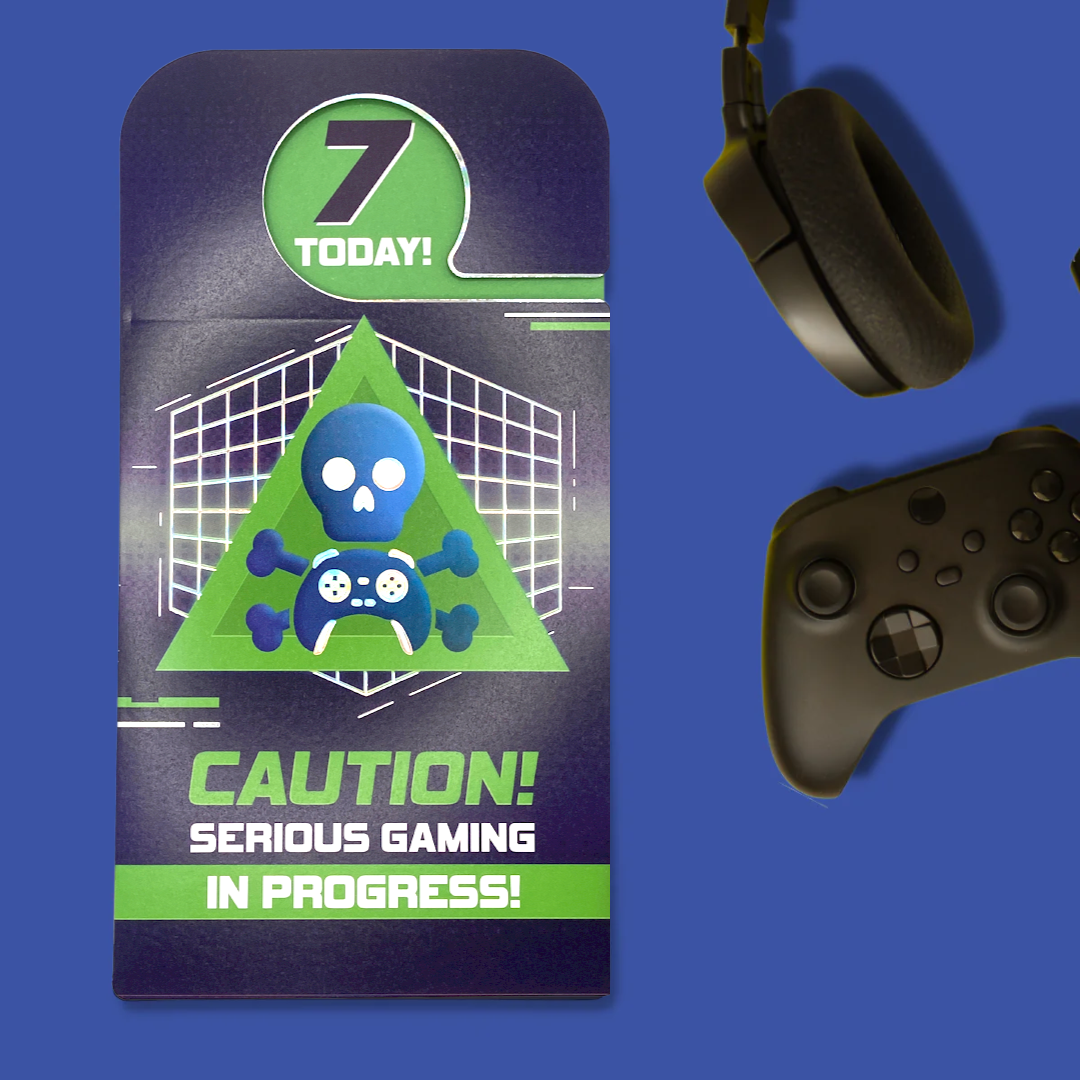 7th Birthday Card - Gamer Door Hanger