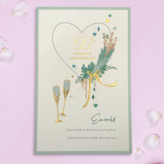 Emerald Wedding Anniversary Card - 55th Loyalty