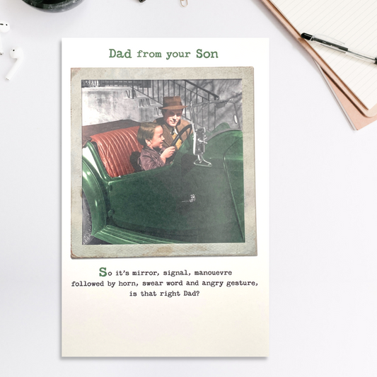 Father's Day Card Dad From Son - Waving At Trains