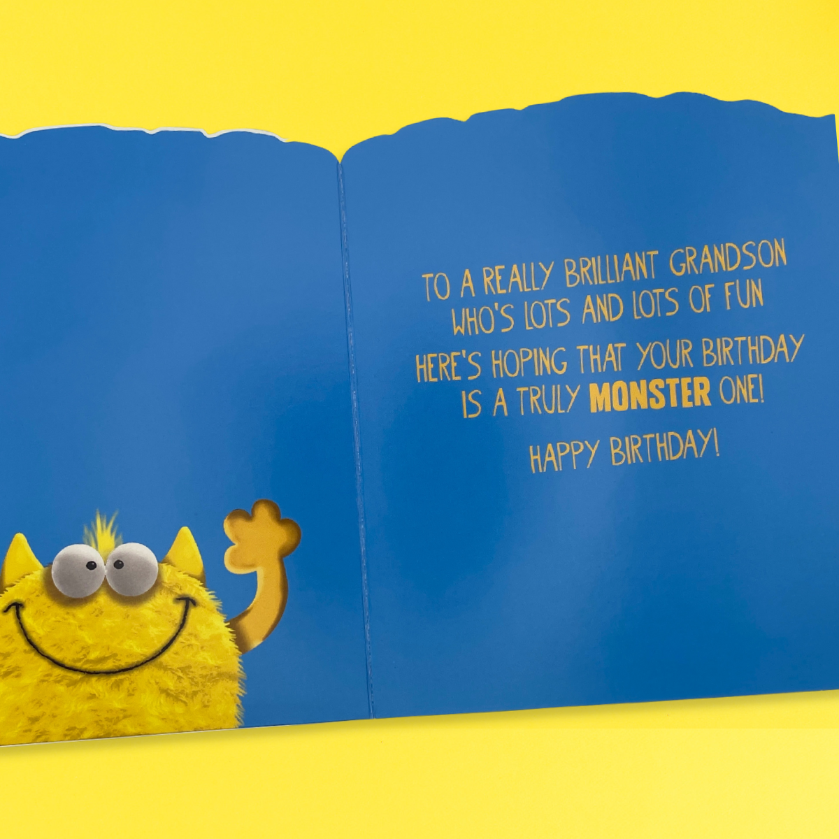 Grandson Birthday Card - My Monster