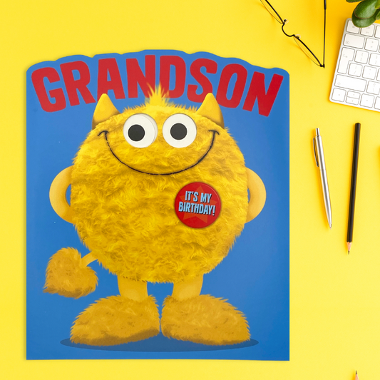 Grandson Birthday Card - My Monster
