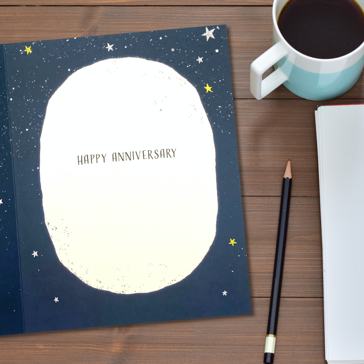 Husband Anniversary Card - Decoupage Moon