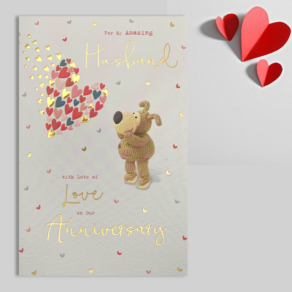 Husband Anniversary Card - Boofle Bear Heart Of Hearts