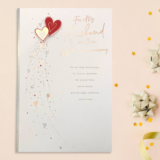 Husband Ruby Wedding Anniversary Card - 40th Daydreams