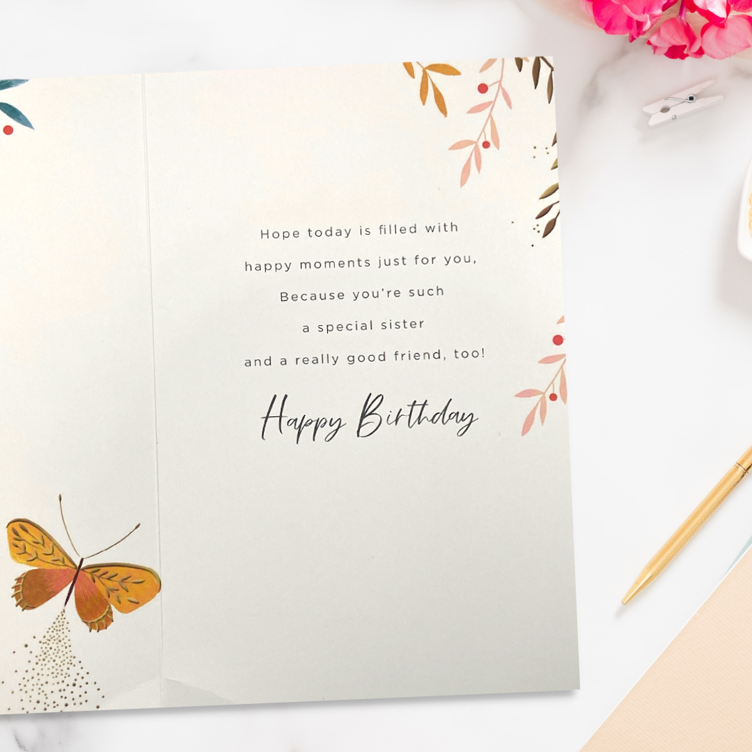 Sister Birthday Card - Butterflies