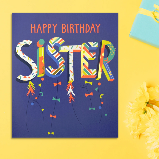 Sister Birthday Card - Letter Shape Balloons