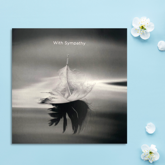 Sympathy Card Open - Photographic Feather