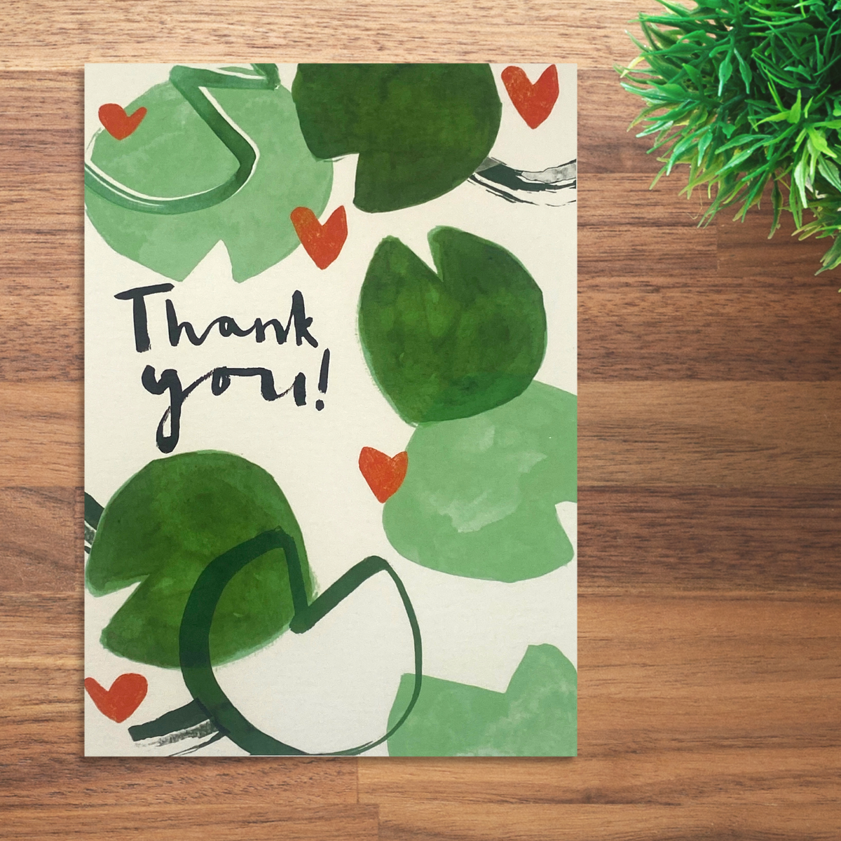 Thank You Card - Kindred Little Red Hearts