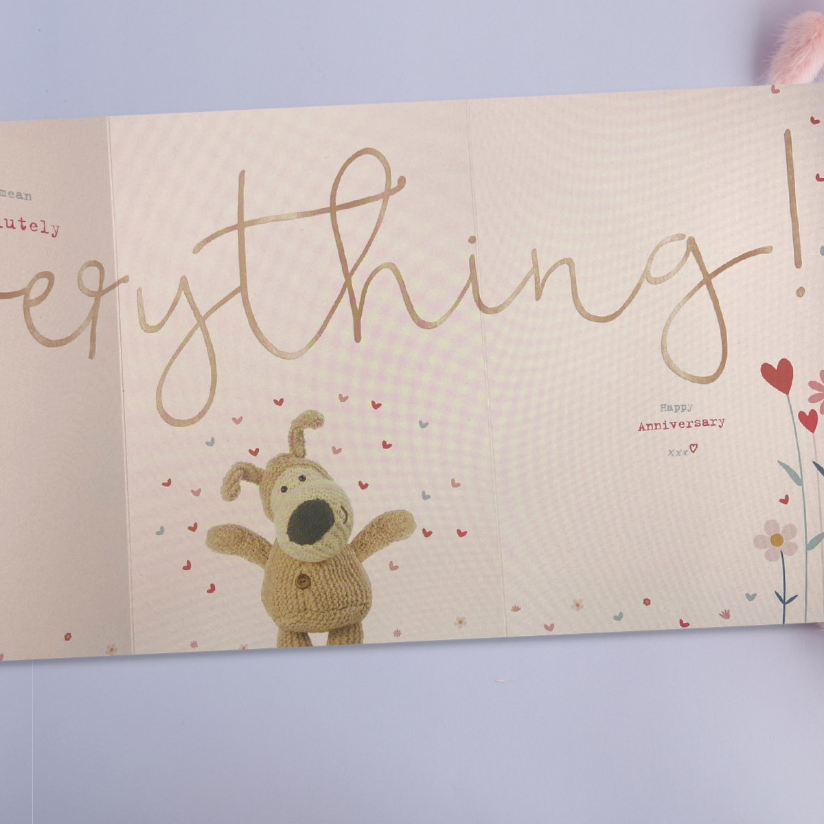 Wife Anniversary Card - 3-Fold Boofle Bear Giant Heart