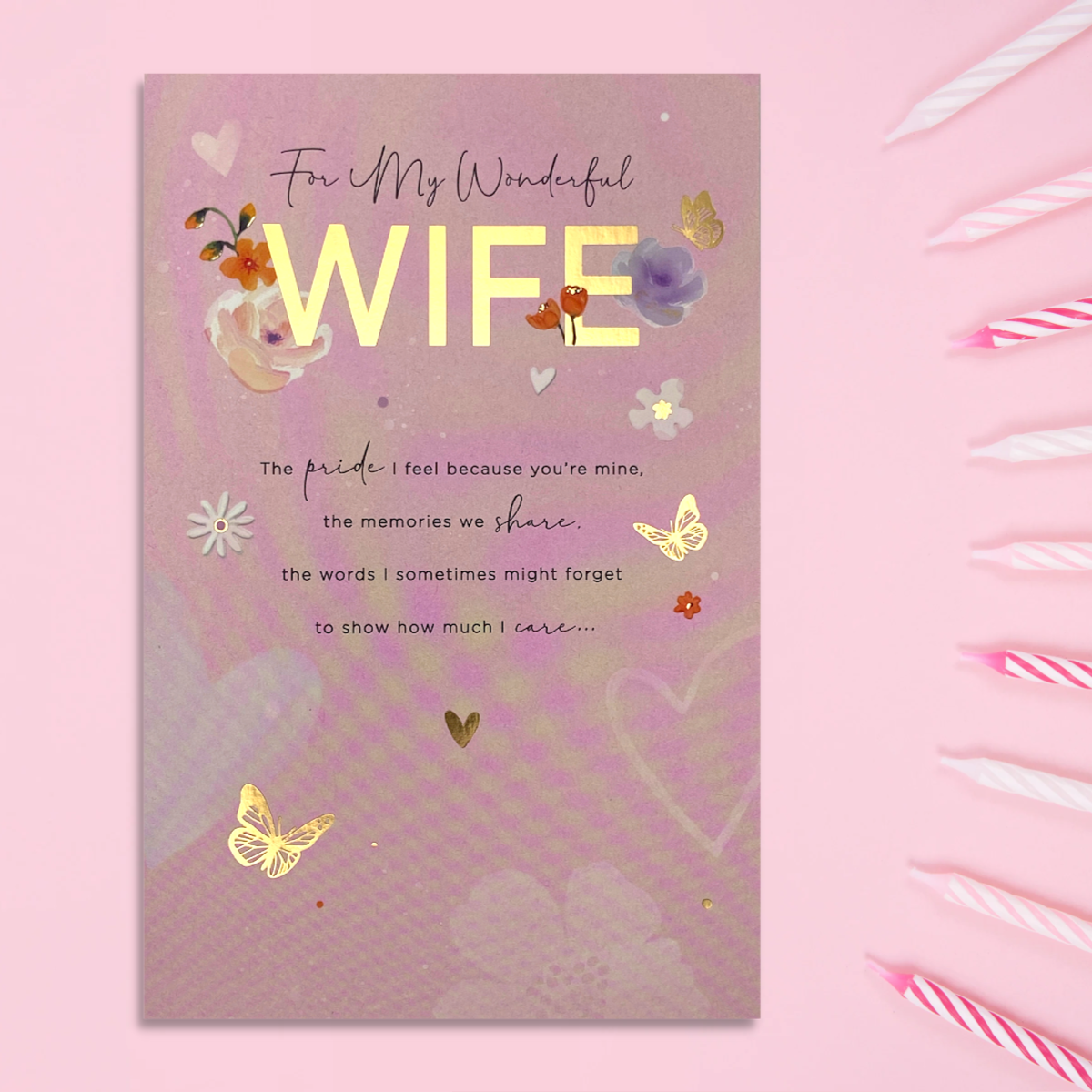 Wife Birthday Card - Thinking Of You