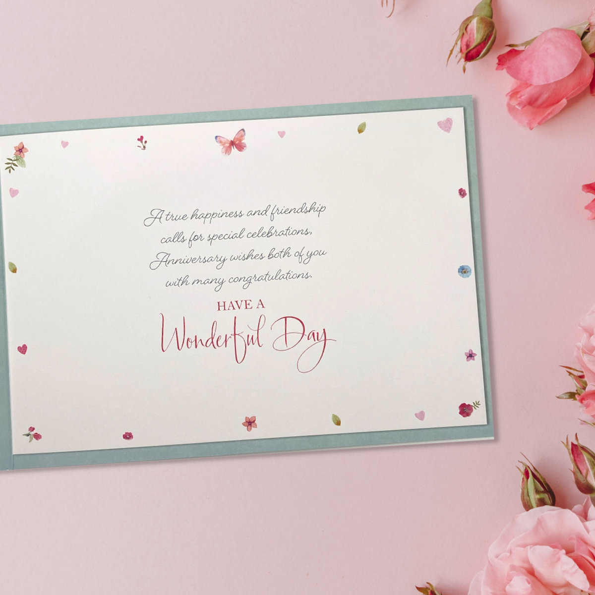 Happy Anniversary Card - Blossom Decorated Heart