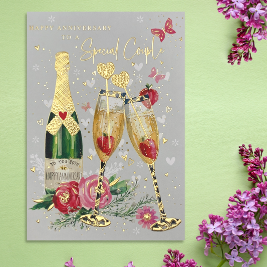 Happy Anniversary Card - Special Couple Flutes