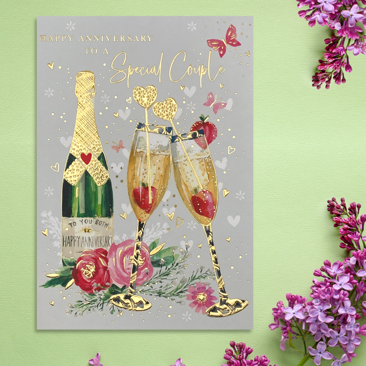 Happy Anniversary Card - Special Couple Flutes