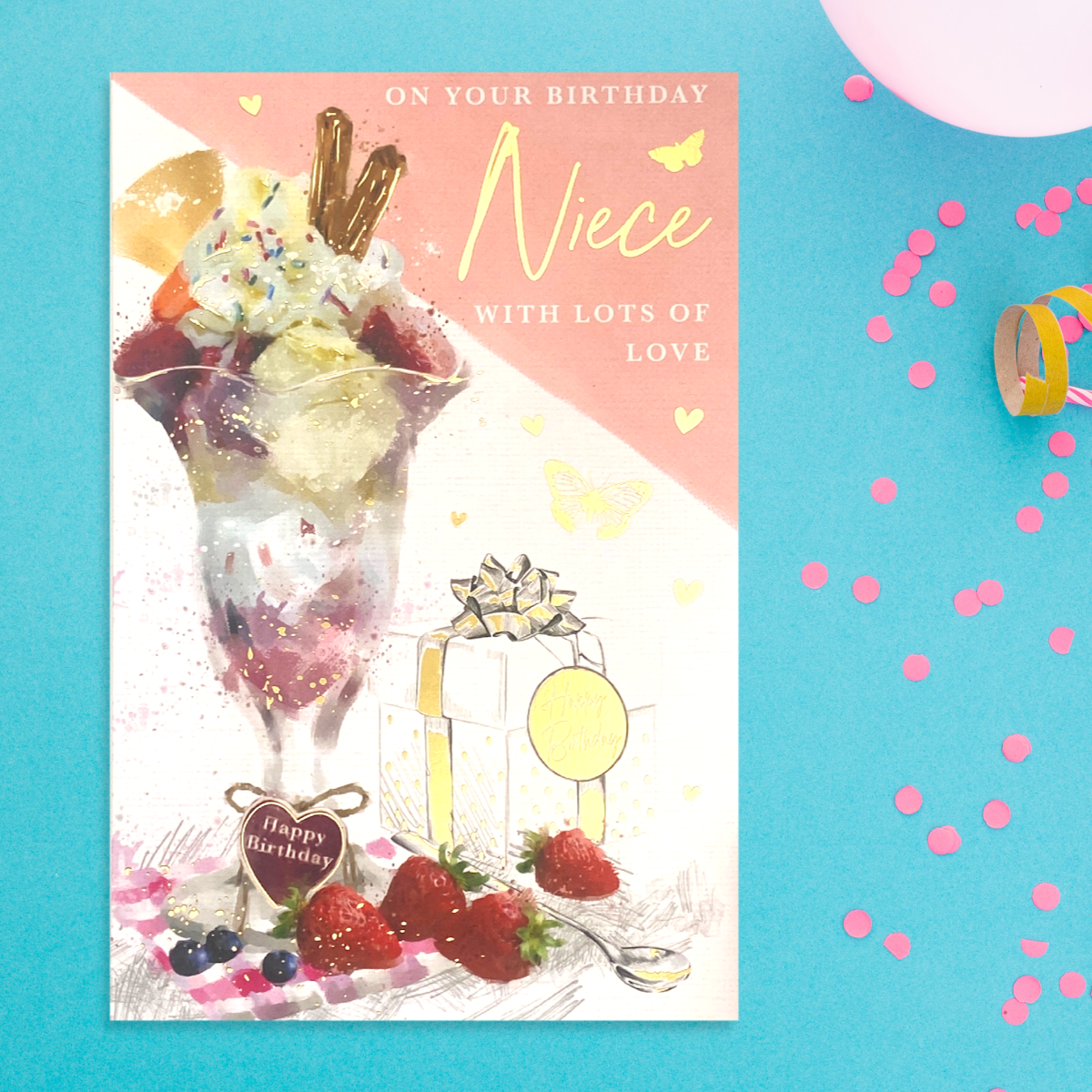 Niece Birthday Card - Heritage Ice Cream Sundae