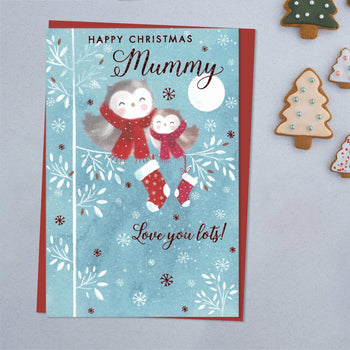 Mummy Christmas Card - Cute Owls