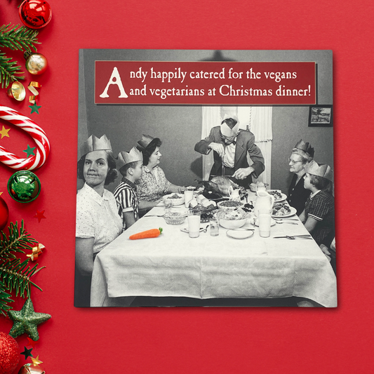 Funny Christmas Card - Morphed Vegetarians