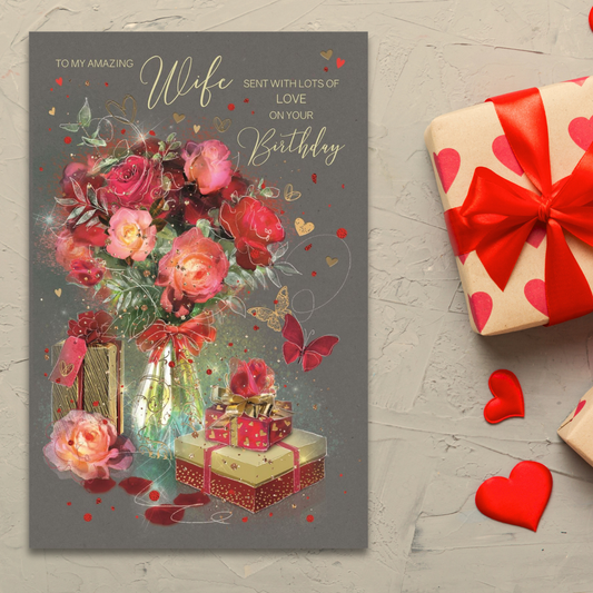 Wife Birthday Card - Large Grace Flowers & Gifts