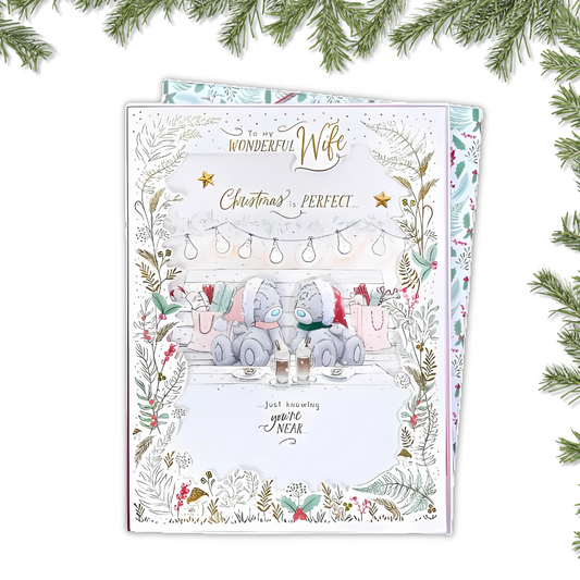 Wife Boxed Christmas Card - Me To You Bears Hot Chocolate