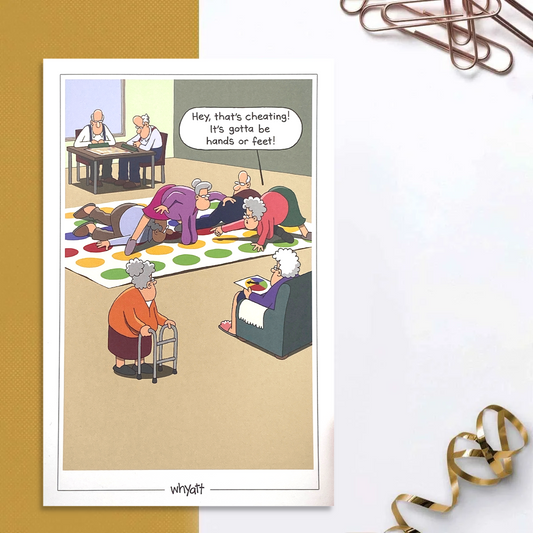 Twister Themed Funny Card Displayed In Full