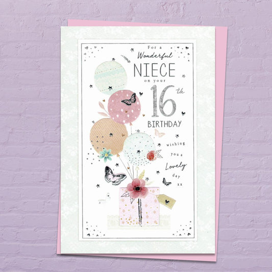 Niece Age 16 Birthday Card Front Image