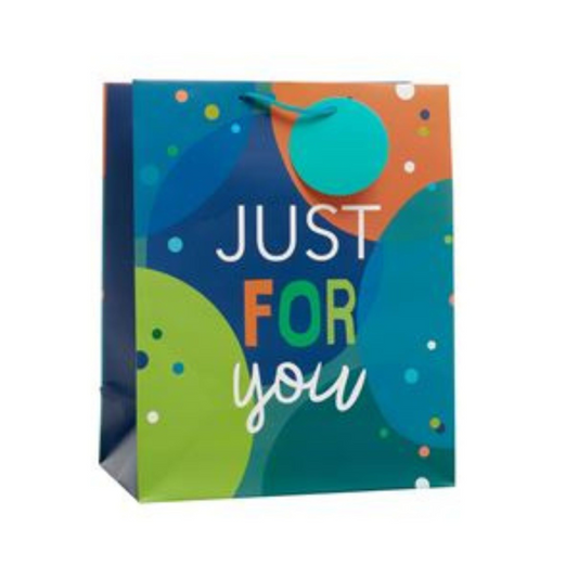 Gift Bag Large - Just For You Balloons Blue Front Image