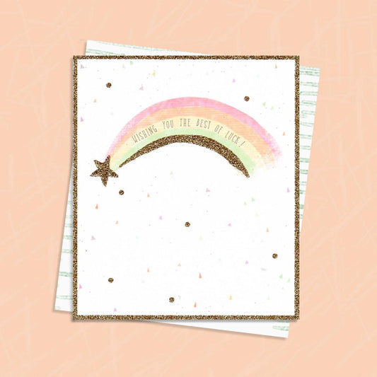Good Luck Rainbow Greeting Card And Envelope