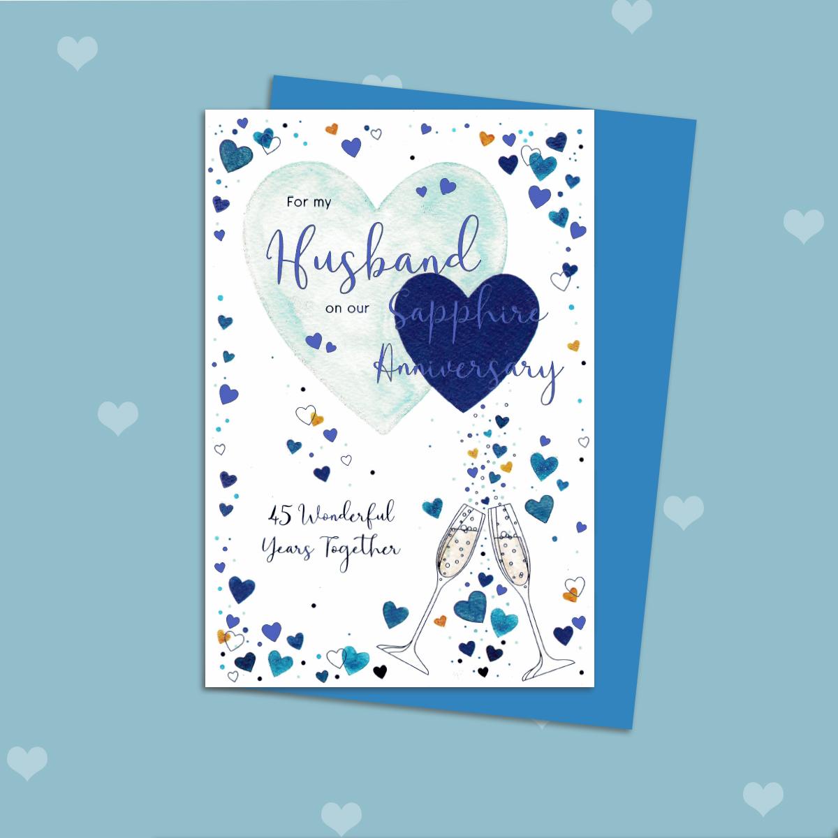 Husband Sapphire Anniversary Card Front Image