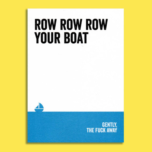 Row Your Boat Rude Funny Birthday Card