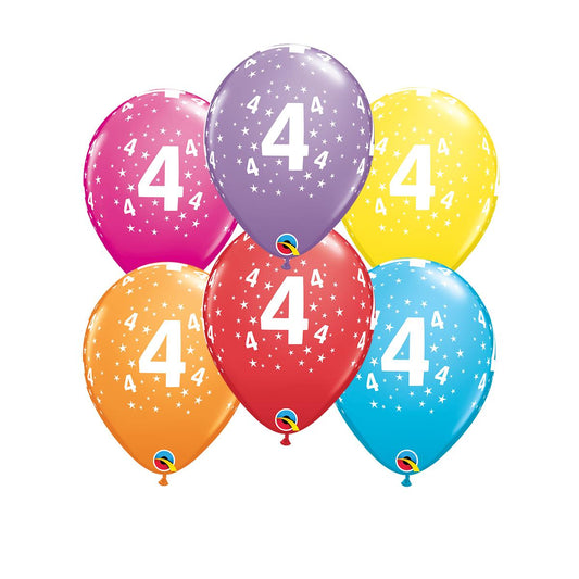 Image Of 6 Inflated Age 4 Latex Balloons