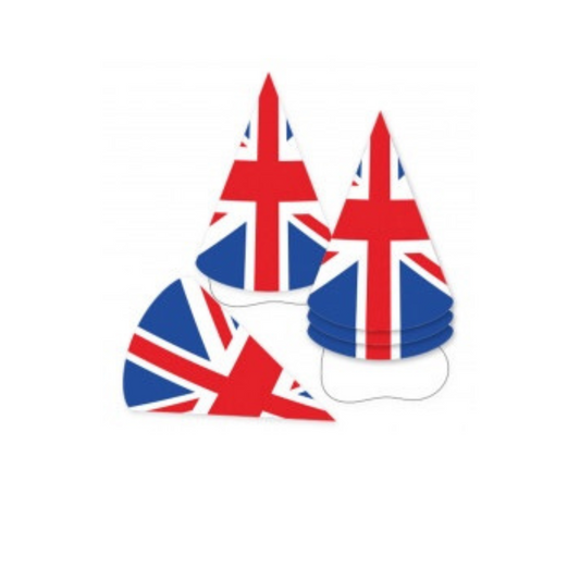 Image Showing Union Jack Cone Hats Displayed In Full