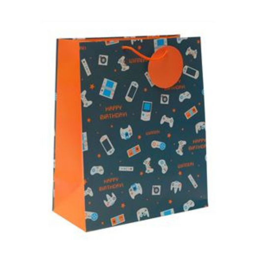 Gift Bag Large - Happy Birthday Gamers Front Image