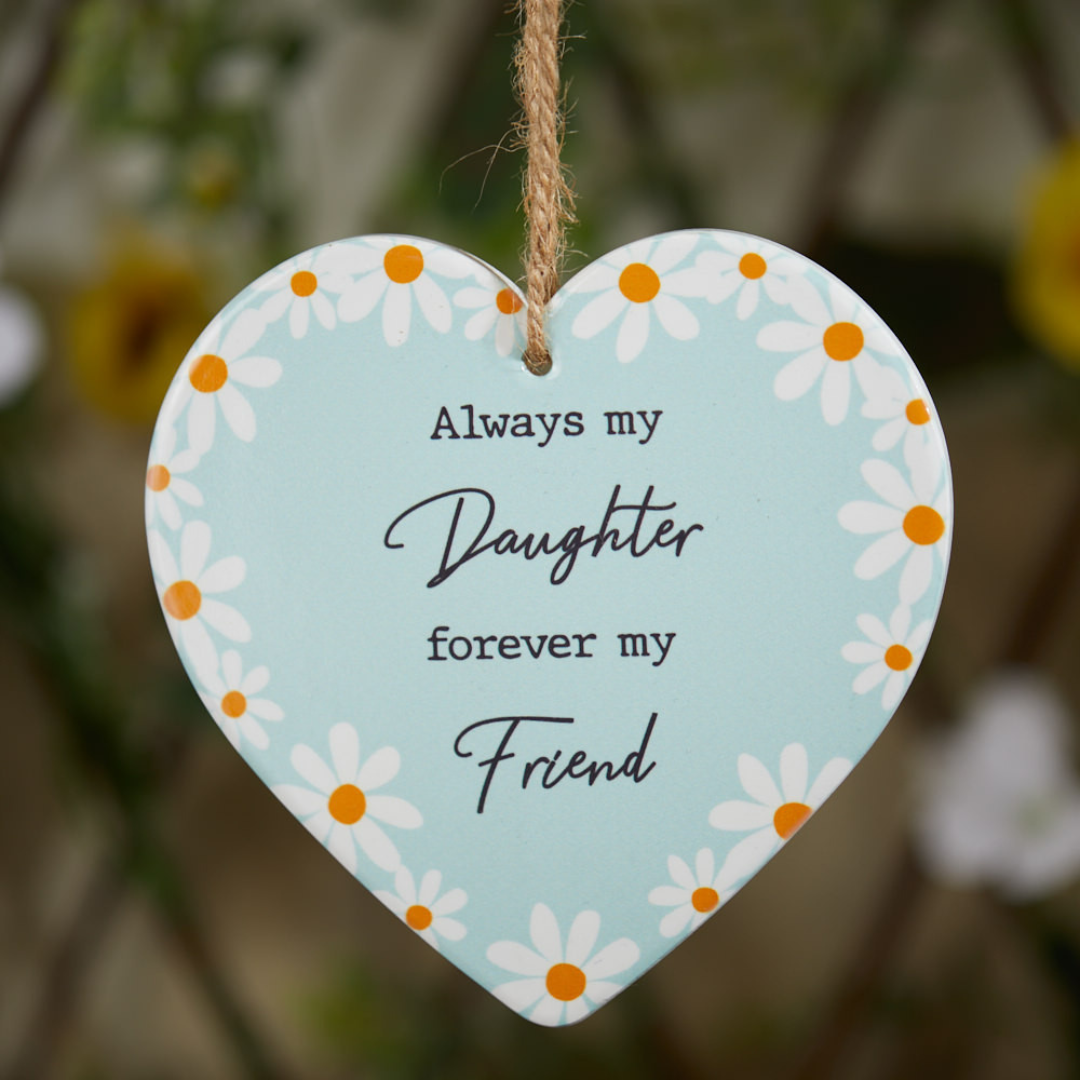 Hanging Ceramic Heart Plaque Daughter Front Image