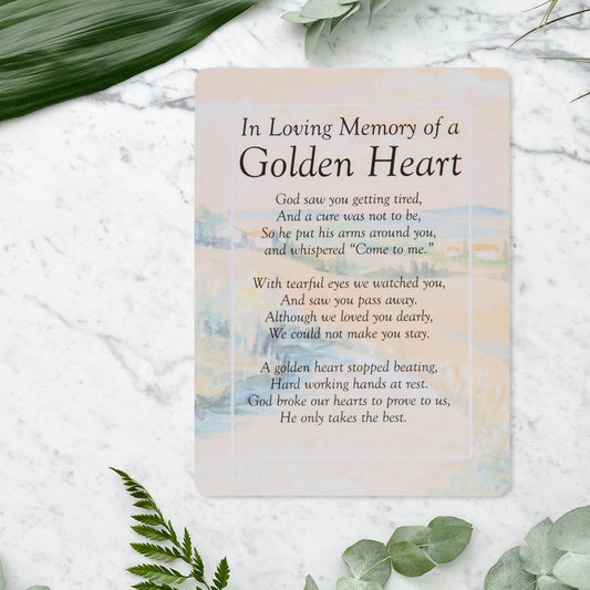 Graveside Card - In Loving Memory Of A Golden Heart Front Image