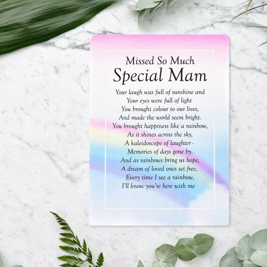 Graveside Cards - Missed So Much Special Mam Front Image