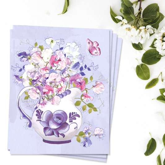 Notecards - Lilac Vase - Pack of 4 Front Image