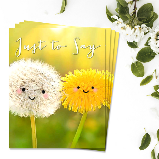 Notecards - Dandelions Pack Of 4 Cards - Just To Say Front Image